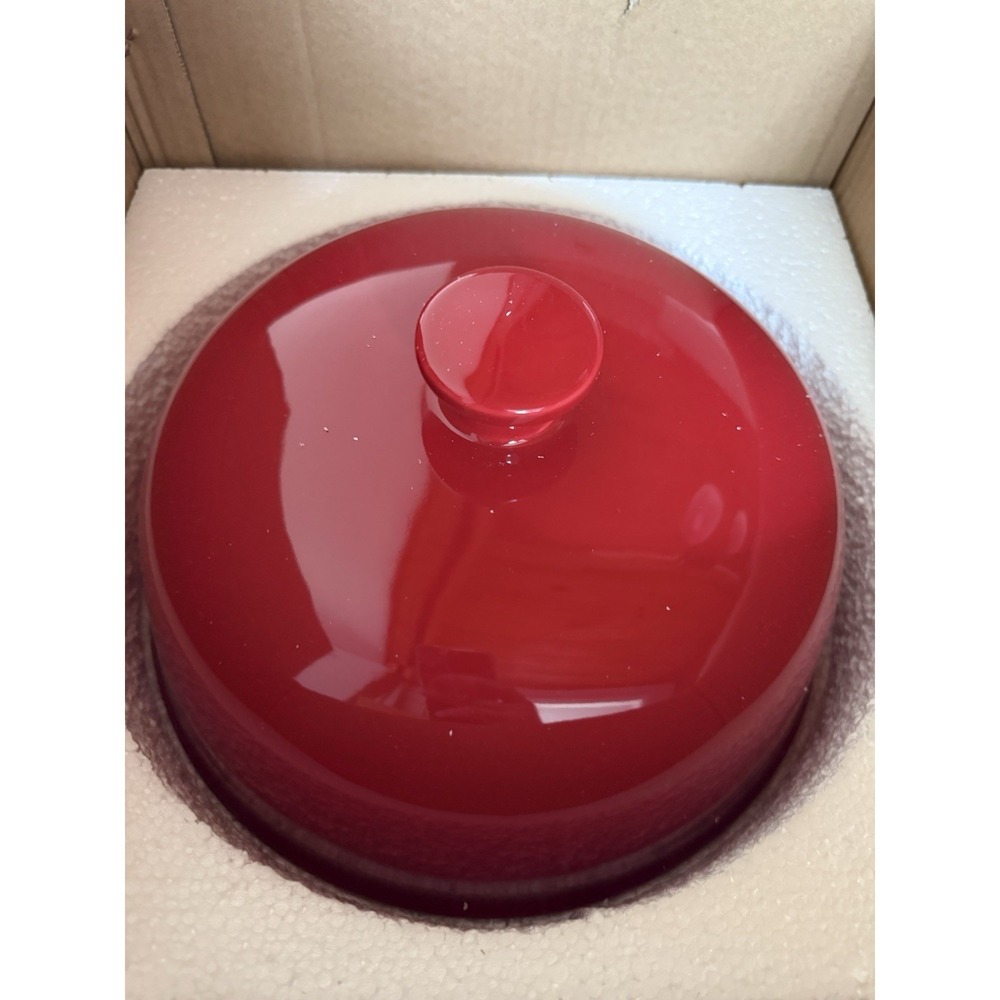 Ceramic Bread Cloche Bread Baking Dome Dutch Oven Style Baker - Red